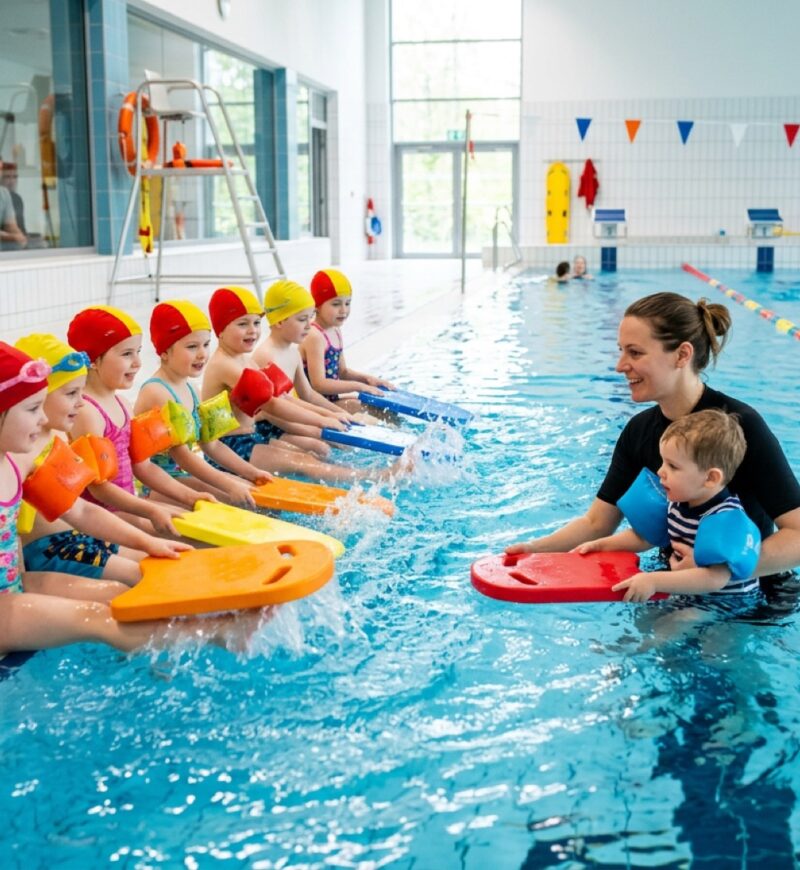 Schwimmkurs mit Kindern im Becken